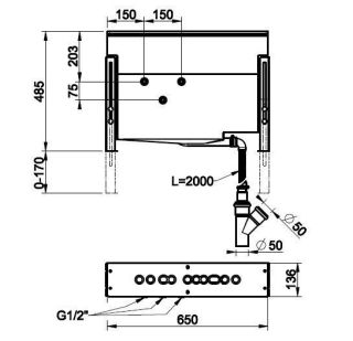 Монтажный бокс для смесителя на борт ванны Gessi 01669.031 хром